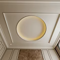 Elegant Ceiling With Square Frame And Circular Lighting 3d model