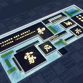 Chinese Style Garden Ornament With Stone Slabs Characters Water Features And Green Accents