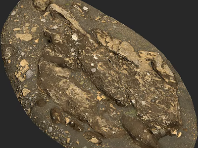 Rural Landscape With Rough Earth Textures Stones And Natural Ground Features 3d model