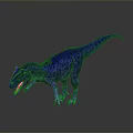 Stunning 3D Rendered Blue Dinosaur With Purple Spots And Open Mouth