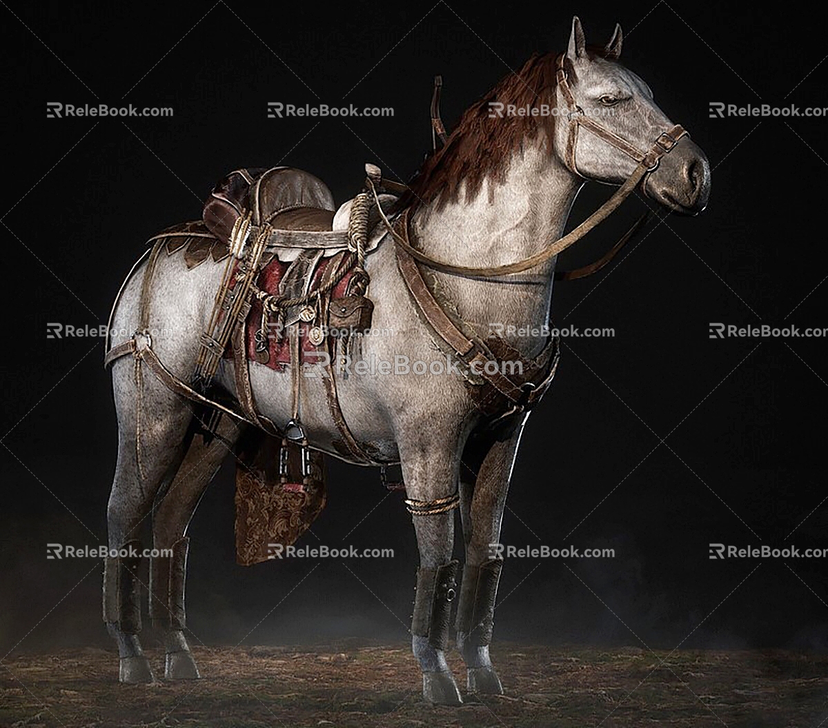 horse horse saddle 3d model