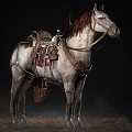 horse horse saddle 3d model