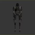 Tall Metallic Robot With Slender Limbs And Mechanical Joints Sci Fi Design
