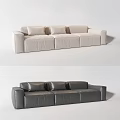 Three-seat sofa Tofu block sofa Cream style sofa Minimalist sofa Bread sofa 3d model