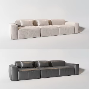 Three-seat sofa Tofu block sofa Cream style sofa Minimalist sofa Bread sofa 3d model