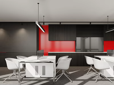 modern public office area office 3d model