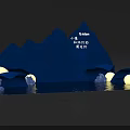 Nan Chang Street Photo Check In Spot With Blue Mountain Moon Lighting And Water Reflections