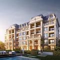 European Style Multi Storey Townhouse with Balconies Landscaped Gardens and Swimming Pool