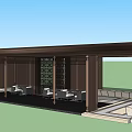 modern pavilion gallery pavilion 3d model