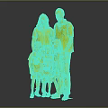 Family Group Portrait Standing Together With Children In Casual Clothes Against Gray Background