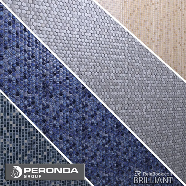 Various Colored Mosaic Tiles with Hexagonal and Square Patterns for Interior Decor 3d model 