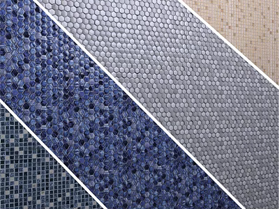 Various Colored Mosaic Tiles with Hexagonal and Square Patterns for Interior Decor 3d model