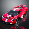 Red Supercar With Open Doors White Stripes And Sleek Sporty Design