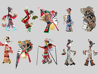 Shadow Play Chinese National Style Traditional Chinese Quintessence Retro Shadow Play Costume Characters 3d model