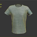 Light Blue Short Sleeve T-shirt With Round Neck And Textured Fabric Design