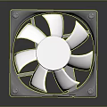 Efficient PC Cooling Fan With White Blades Gray Frame And Mounting Design 3d model