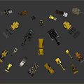 Assorted Types Of Utility Vehicles With Excavators Loaders And Construction Trucks