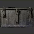 Carved Vintage Metal Chest With Decorative Latches And Ornate Handles