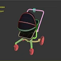 Stylish Baby Stroller Design With Blue Canopy Metal Frame And Swivel Wheels