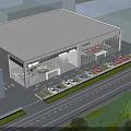Modern 4S Car Dealership With Bright Glass Showroom And Orderly Outdoor Vehicle Display Zone