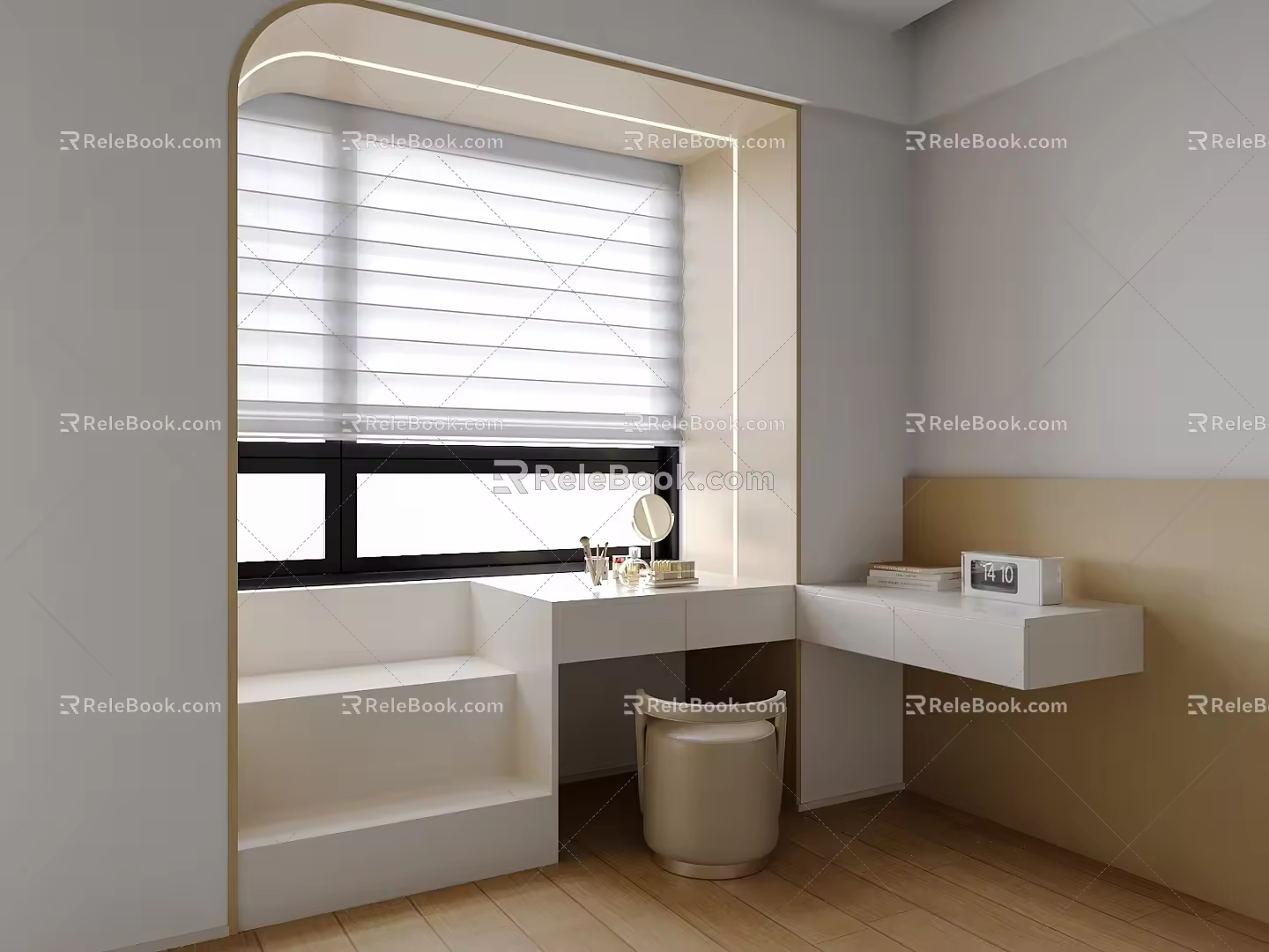 Floating windowsill dressing table dressing table 3d model