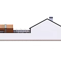 Detached House with Solar Panels on Roof and Courtyard Garden with Green Plants