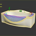 Modern Bathtub Furniture With Blue Accents Curved Design And Sleek Control Panel
