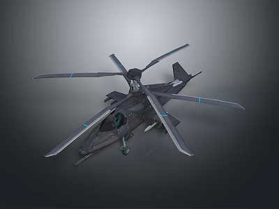 Futuristic Aerospace Vehicle With Multiple Rotors And Blue Accent Lines For Space Exploration 3d model