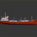 Red and White Liquefied Gas Carrier Ship With Storage Tanks And Upper Deck Structure
