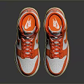 Stylish Orange And White High Top Sneakers With White Laces And Rubber Sole Design
