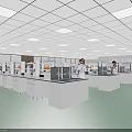 Modern Laboratory Interior With Laboratory Benches Research Equipment And Researchers In White Coats