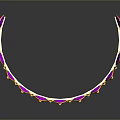Decorative Crown with Purple Gemstones Gold Frame and Sparkling Diamonds on Black Background