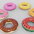 Colorful Donut Shaped Furniture Design With Various Bright Colors And Decorative Patterns