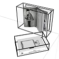 Transparent Glass Boxes With Open Books Magazines On Blue Background