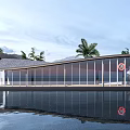 Modern Post Station Small Public Building Post Station Building Catering Building Internet Celebrity Building Cafe Building 3d model