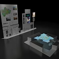 Modern Art Installation With Interactive Display Stand Screens And Information Panels 3d model