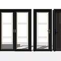 Various Modern Hinged Interior Doors With Black Frames And Glass Panels Design 3d model