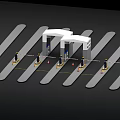 Industrial Park Entrance Gate With Security Check Points Staff Traffic Cones And Lanes