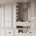 Elegant Modern White Bathroom Vanity With Double Sinks And Mirror Cabinets 3d model