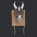 Decorative Dragon Head Animal Wall Decor on Wooden Panel for Home Decoration