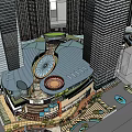Modern Commercial Street Design With High Rise Buildings And Retail Shops
