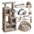 Essential Pet Furniture Collection Including Multi Level Cat Tree Scratching Posts And Cozy Beds