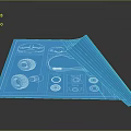 Detailed Blue Engineering Blueprint With Mechanical Parts Design And Technical Drawings