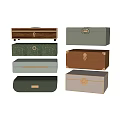 Decorative Ornament Set Featuring Multiple Boxes With Diverse Styles And Lock Closures 3d model