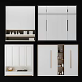 Modern White Wardrobe Design With Sliding Doors And Functional Storage Space 3d model