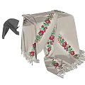 Beige Bed Runner With Colorful Floral Embroidery And Tassel Edges For Bedroom Decor