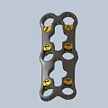 Orthopedic Bone Plate with Multiple Holes and Golden Screws for Fracture Fixation in Surgery