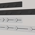 Black And White Power Strips With Multiple Round Electrical Outlets Design 3d model