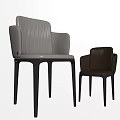 Modern Dining Chairs With Armrests White And Brown Upholstery And Black Legs