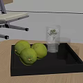 Black Tray with Fresh Limes and Glass Cups in Modern Interior Setup